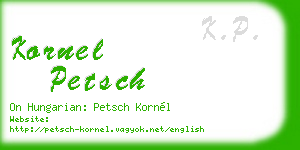 kornel petsch business card
